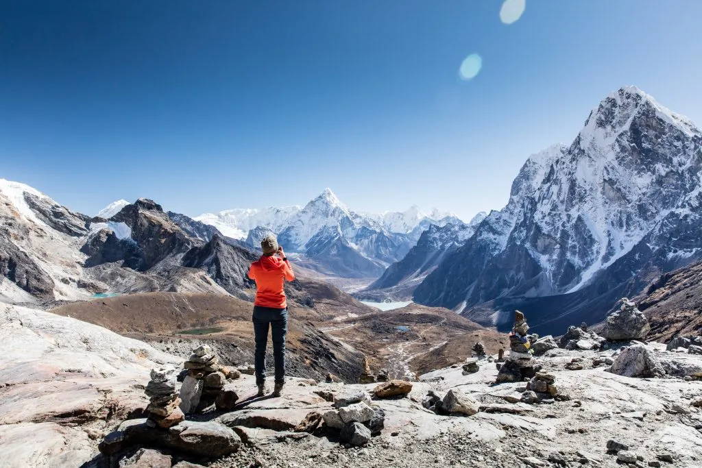 Hiking in the Himalayas, on top of Cho la Pass
